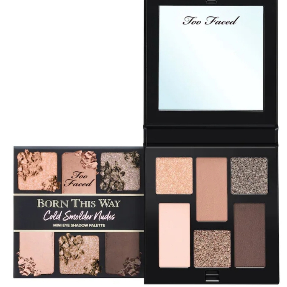 NIB Too Faced Born This Way Cold Smolder Nudes Mini Eyeshadow Palette - 6 shades